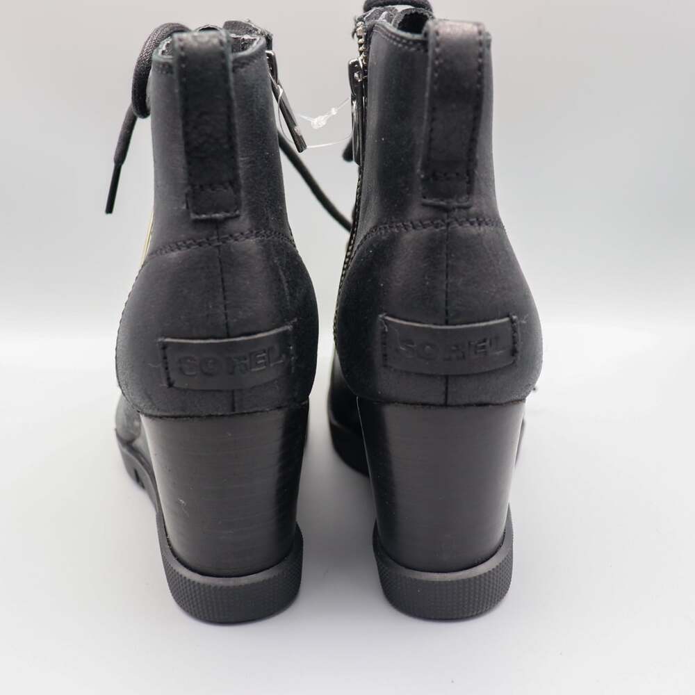 Sorel Joan Uptown Lace Waterproof Wedge Bootie Black US 9 EU 40 NWT - Picture 9 of 12